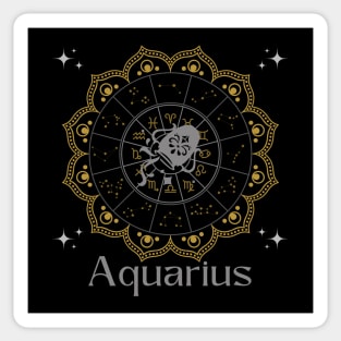 Aquarius Zodiac Mandala Sticker